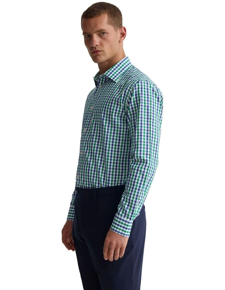 Regent Classic Fit Cotton Shirt in Green image 3