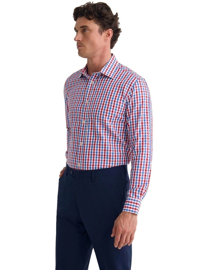 Regent Classic Fit Cotton Shirt in Red image 3