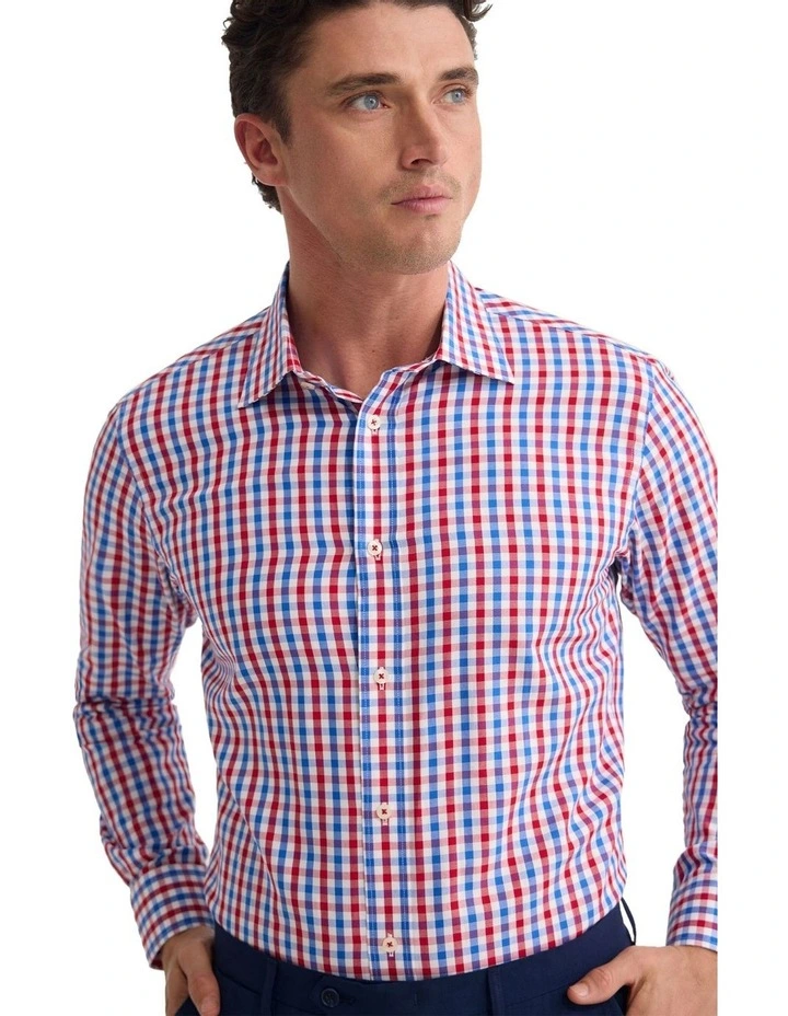 Regent Classic Fit Cotton Shirt in Red image 4