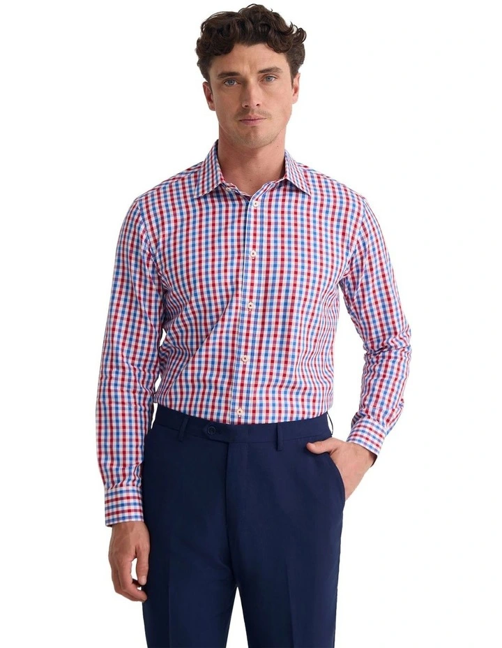 Regent Classic Fit Cotton Shirt in Red image 5