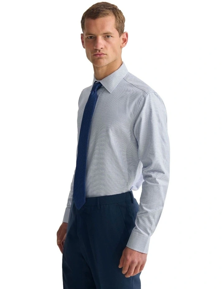 Islington Classic Fit Cotton Shirt in Navy image 3