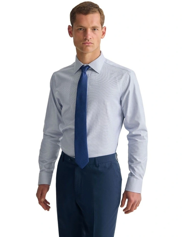 Islington Classic Fit Cotton Shirt in Navy image 5