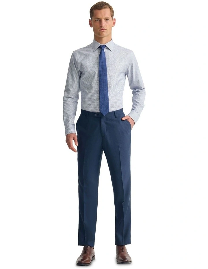 Islington Classic Fit Cotton Shirt in Navy image 7