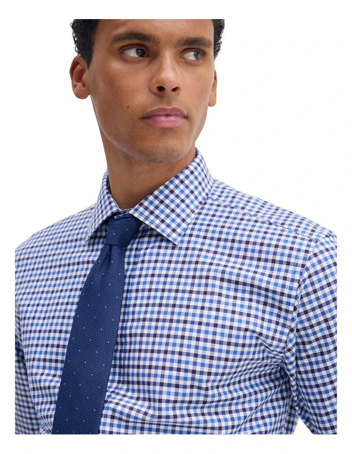 Islington Checked Shirt in Navy image 2