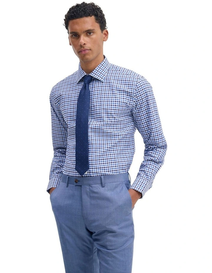 Islington Checked Shirt in Navy image 3