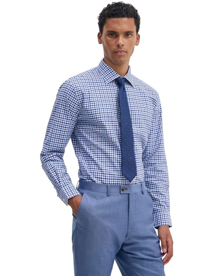 Islington Checked Shirt in Navy image 5