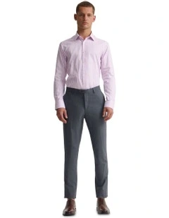 Beckton Slim Fit Cotton Shirt in Pink Stripe