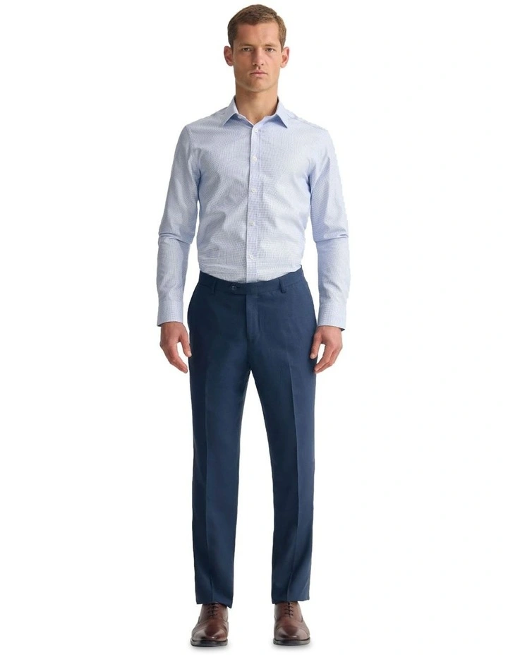Beckton Slim Fit Cotton Shirt in Sky image 1