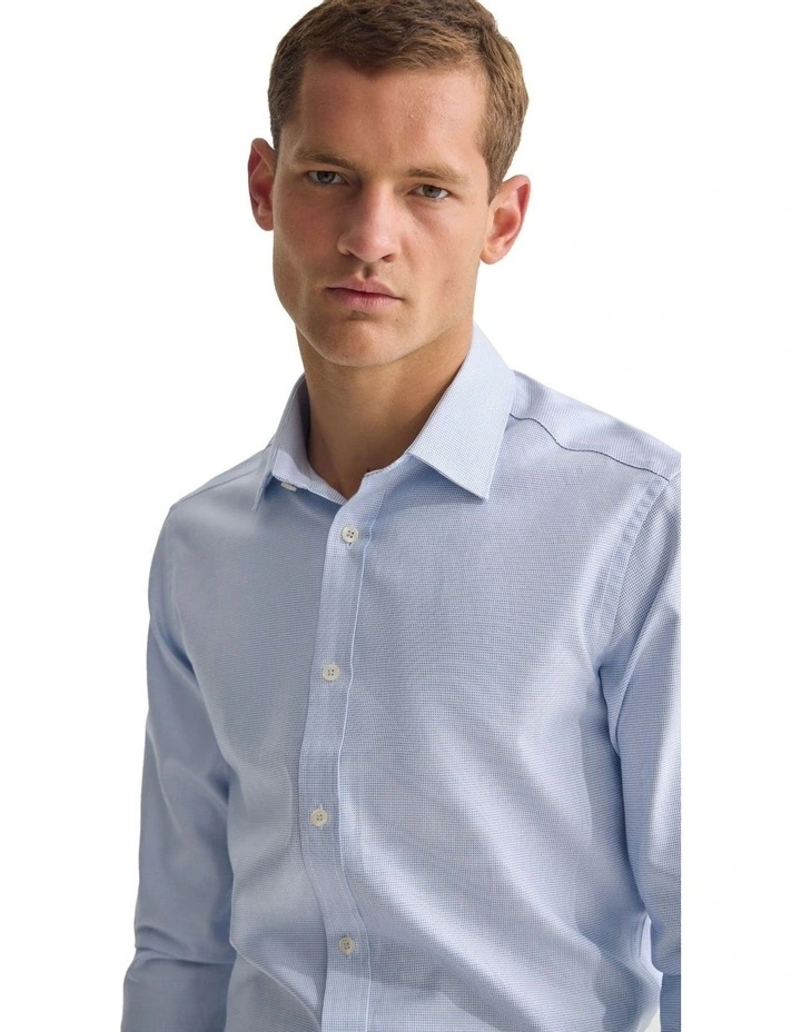 Beckton Slim Fit Cotton Shirt in Sky image 4