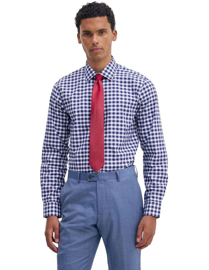 Beckton Checked Shirt in Navy image 5