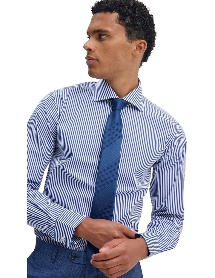 Trafalgar Slim Fit Shirt in Navy image 2