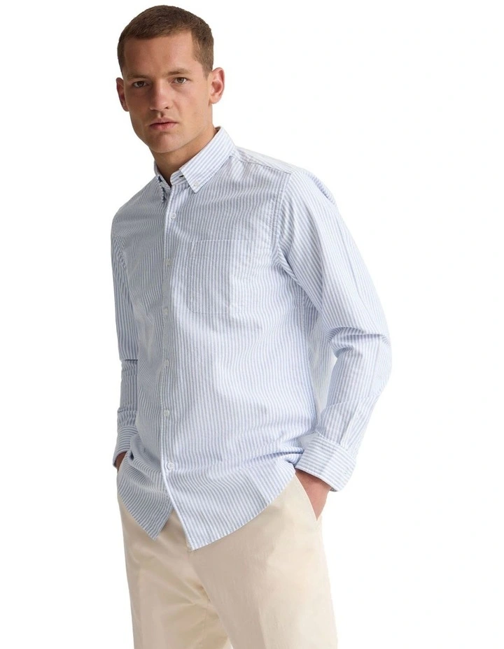 Holloway Buttondown Stripe Shirt in Navy image 3