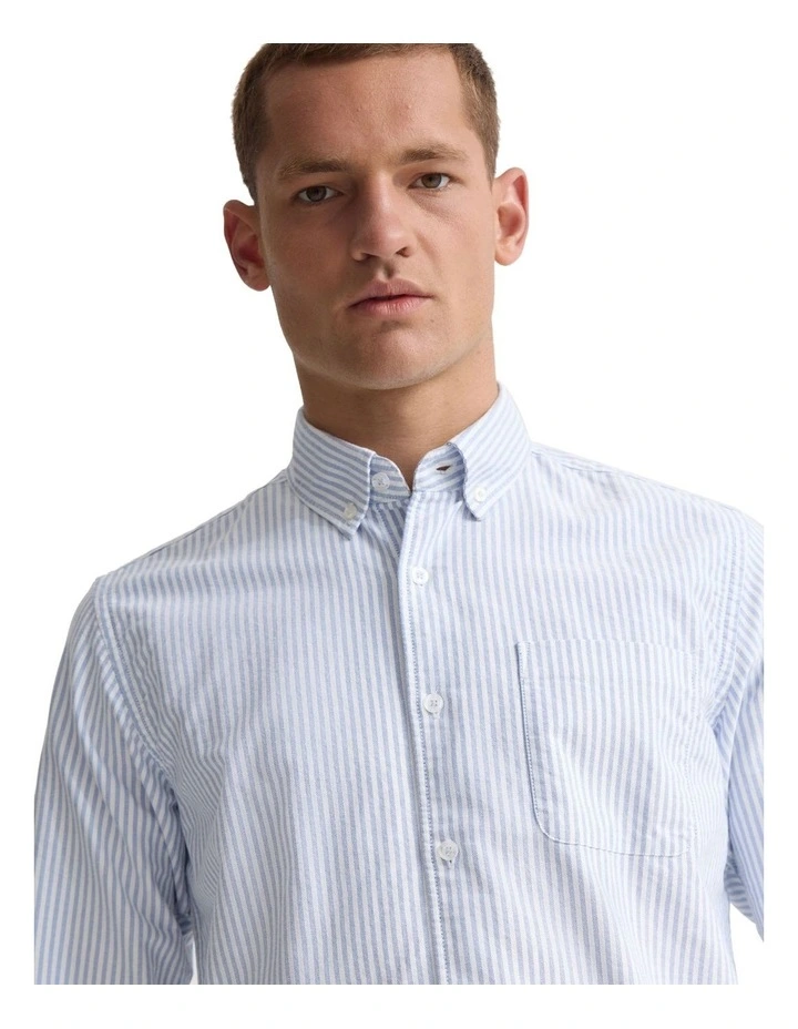 Holloway Buttondown Stripe Shirt in Navy image 4
