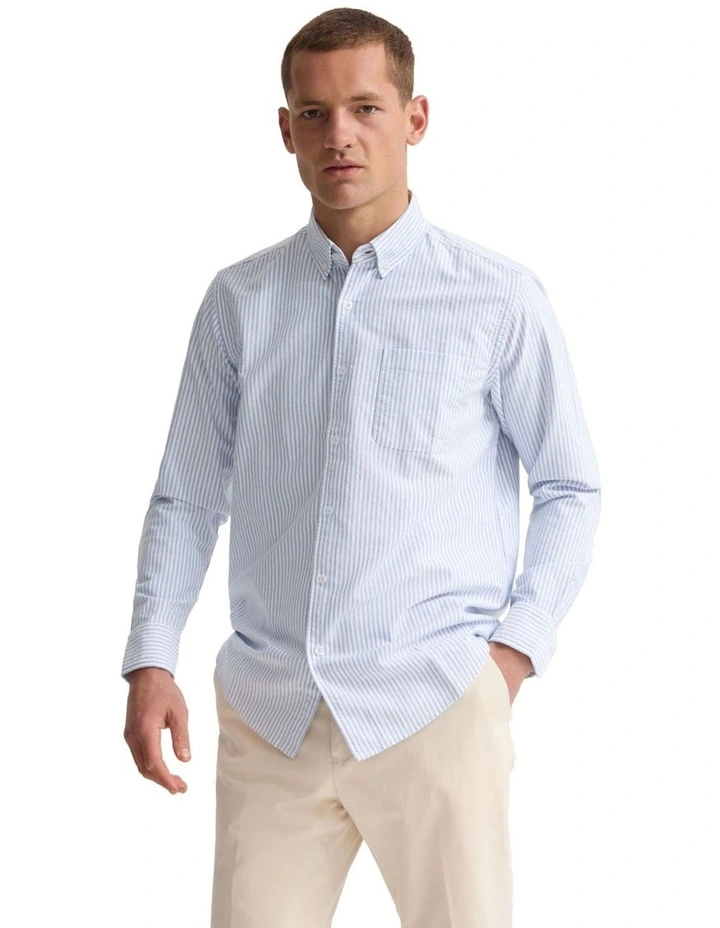 Holloway Buttondown Stripe Shirt in Navy image 5