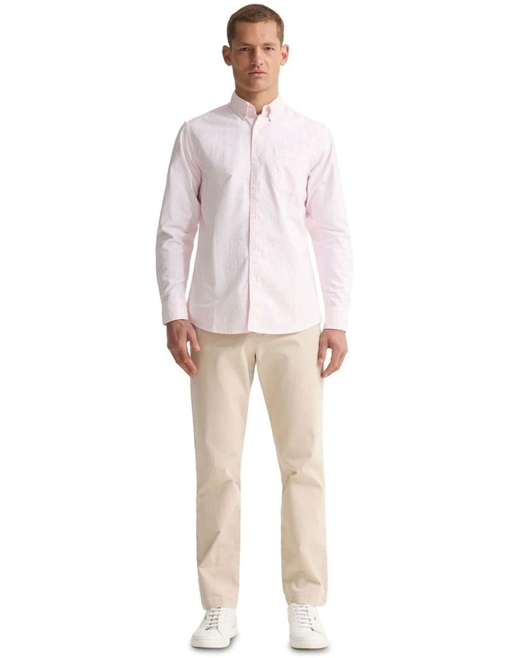 Holloway Buttondown Stripe Shirt in Pink image 1