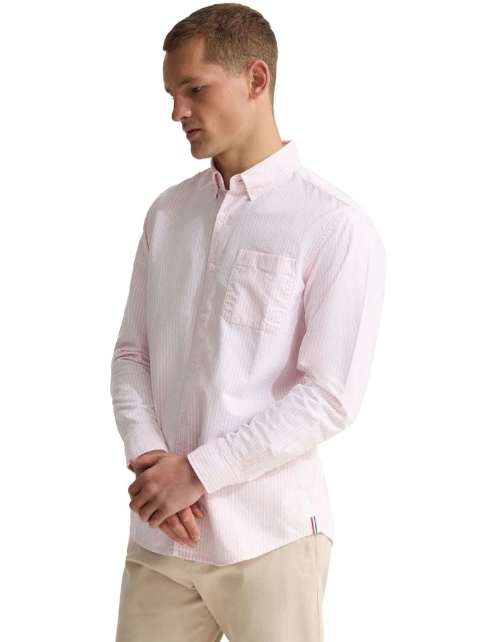 Holloway Buttondown Stripe Shirt in Pink image 5