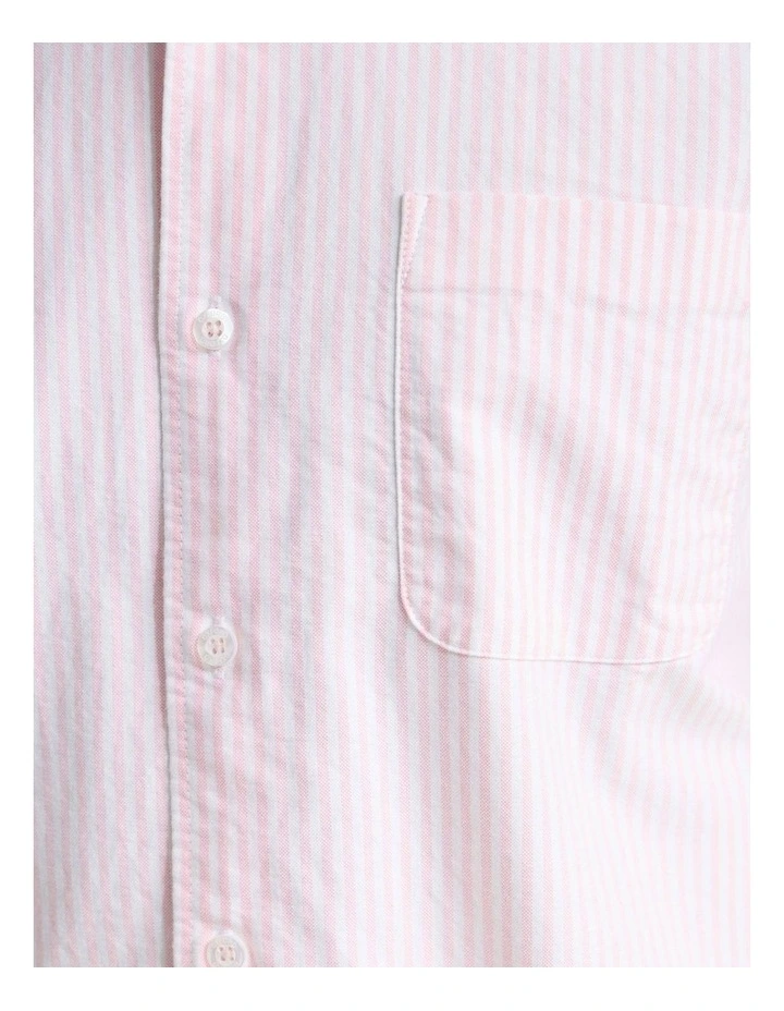 Holloway Buttondown Stripe Shirt in Pink image 6