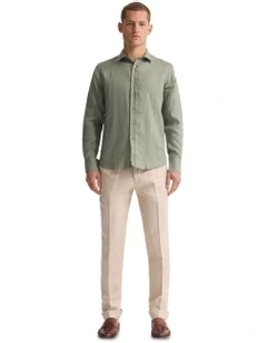 Copper European Linen Shirt in Olive