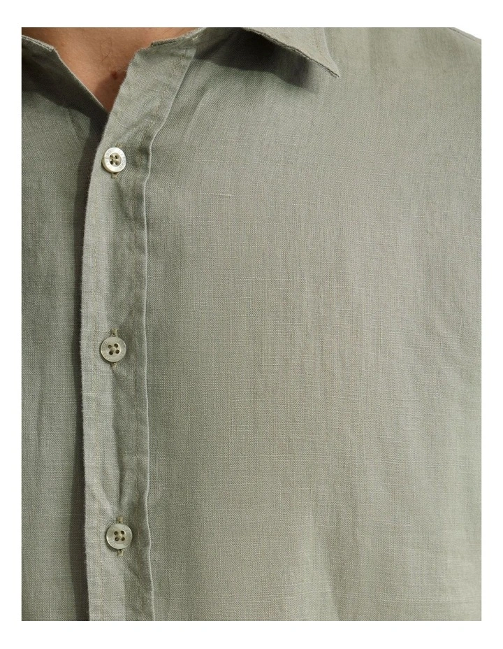 Copper European Linen Shirt in Olive image 6