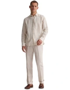 Cooper Long Sleeve Organic Linen Shirt in Natural