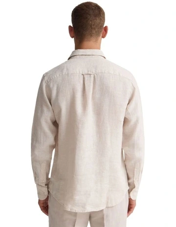 Cooper Long Sleeve Organic Linen Shirt in Natural