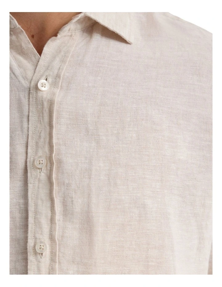 Cooper Long Sleeve Organic Linen Shirt in Natural image 6