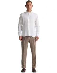 Cooper Long Sleeve Organic Linen Shirt in White