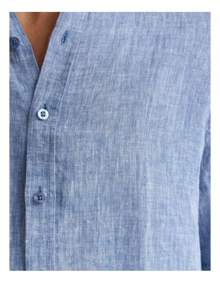 Cooper Organic Linen Long Sleeve Shirt in Indigo image 6