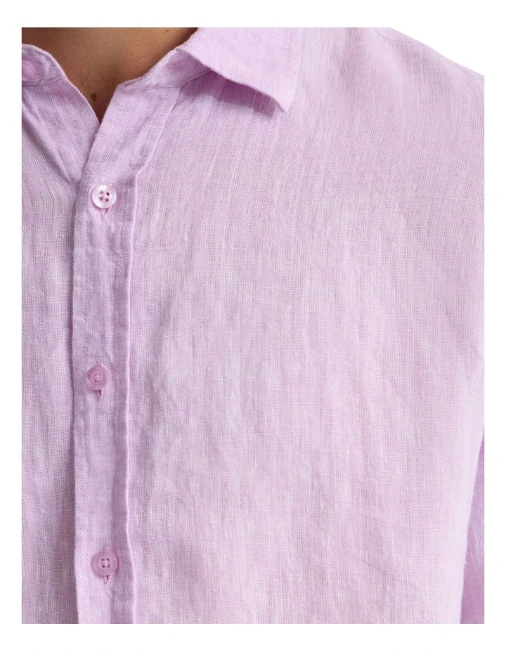 Cooper Organic Linen Long Sleeve Shirt in Thistle image 6