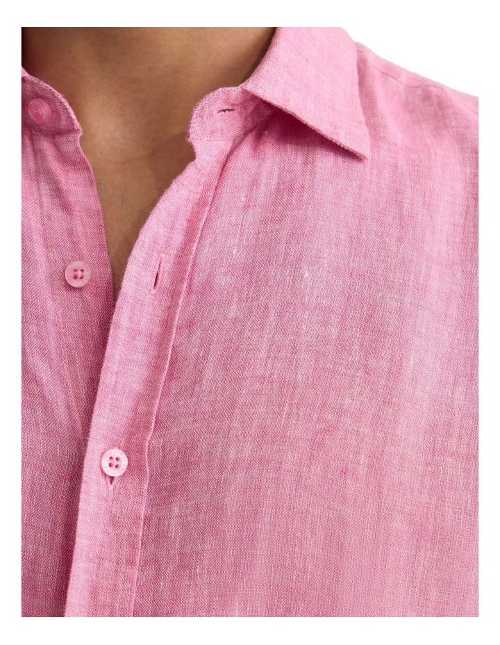 Cooper French Linen Long Sleeve Shirt in Red image 6