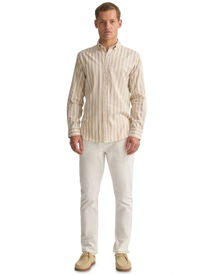 Holloway Luxury Stripe Shirt in Beige image 1