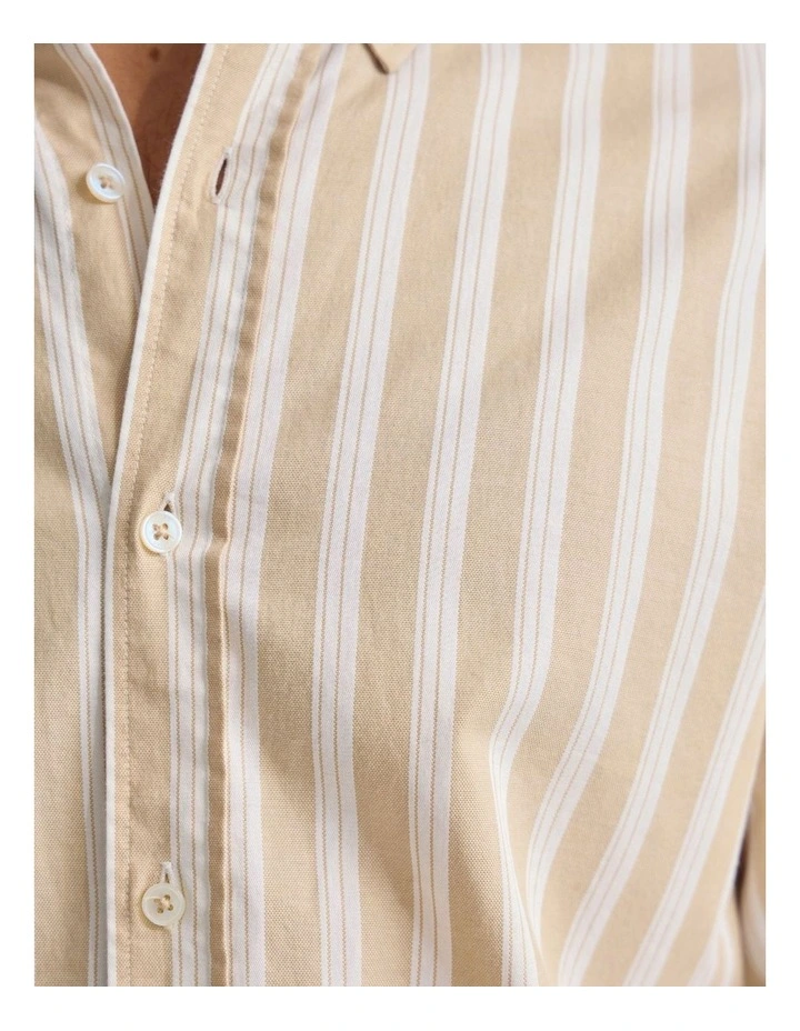 Holloway Luxury Stripe Shirt in Beige image 6