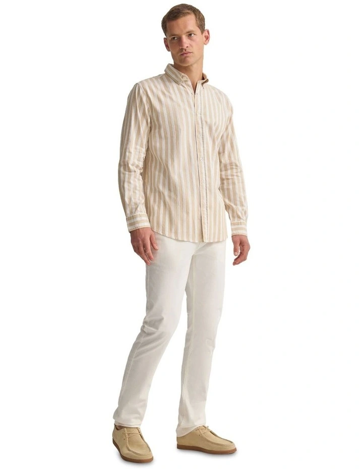 Holloway Luxury Stripe Shirt in Beige image 7