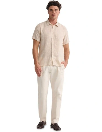 Leyton French Linen Short Sleeve Shirt in Natural