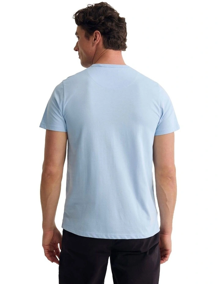 Ben Organic Crew Neck T Shirt in Blue image 2