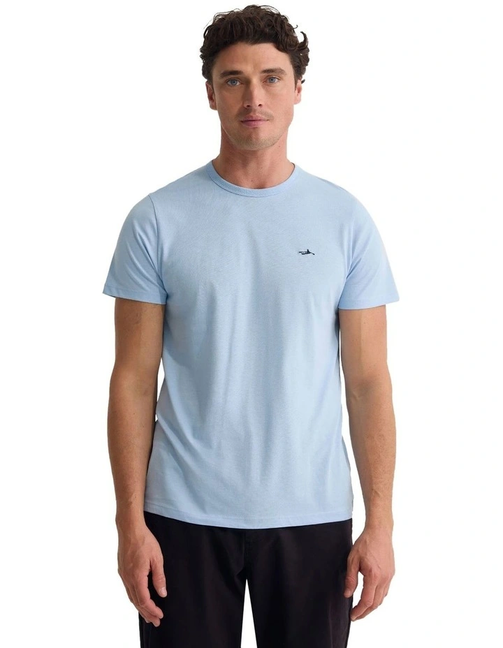 Ben Organic Crew Neck T Shirt in Blue image 5