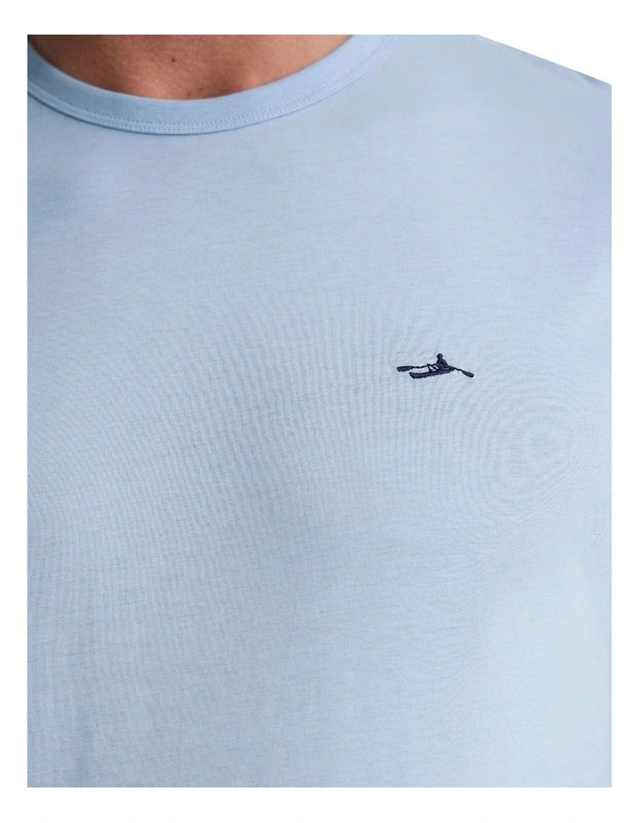 Ben Organic Crew Neck T Shirt in Blue image 6