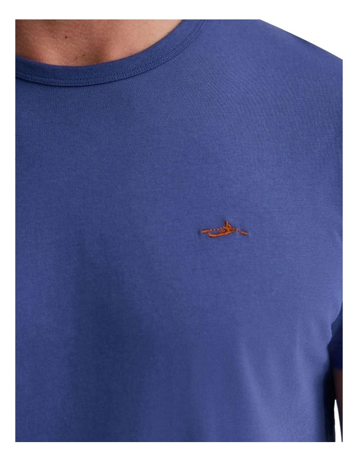 Ben Organic Crew Neck T Shirt in Navy image 4
