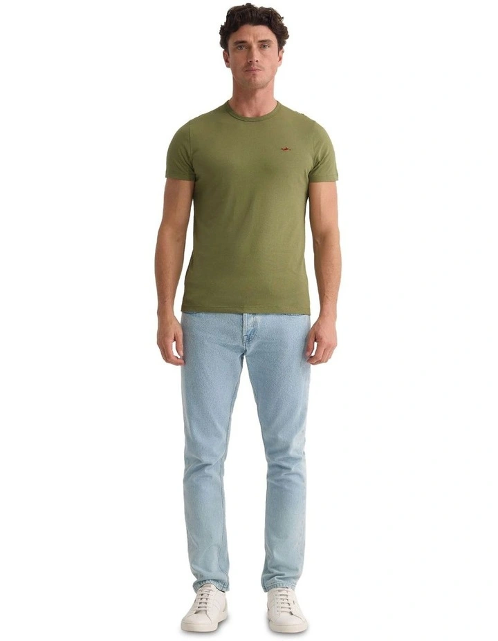 Ben Organic Crew Neck T Shirt in Green image 1