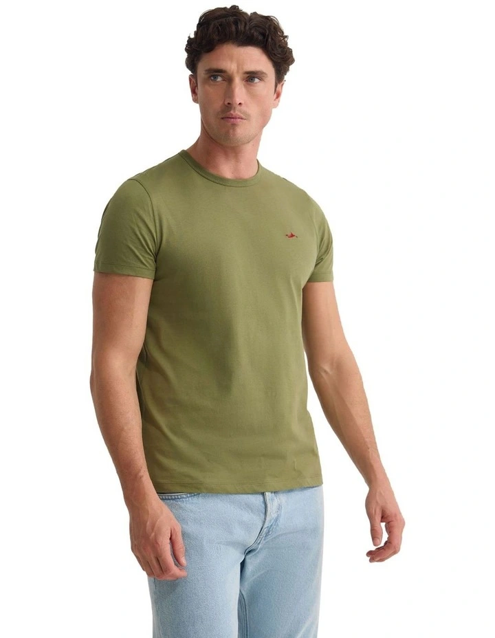 Ben Organic Crew Neck T Shirt in Green image 3
