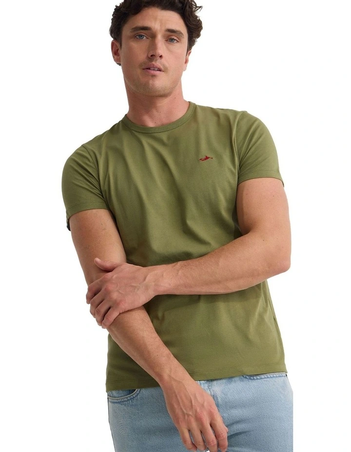 Ben Organic Crew Neck T Shirt in Green image 4