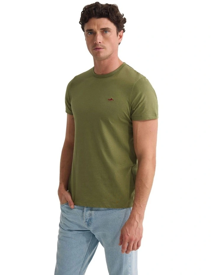 Ben Organic Crew Neck T Shirt in Green image 5