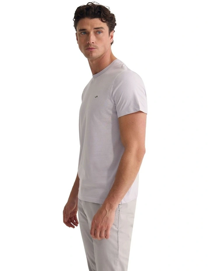 Ben Organic Crew Neck T Shirt in Lilac image 3