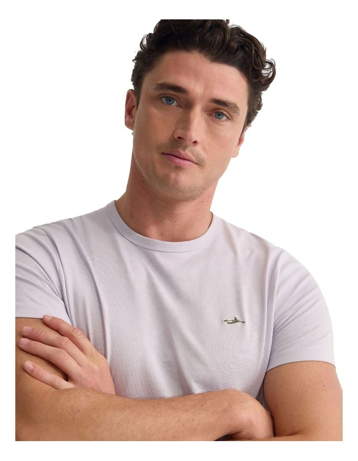 Ben Organic Crew Neck T Shirt in Lilac image 4