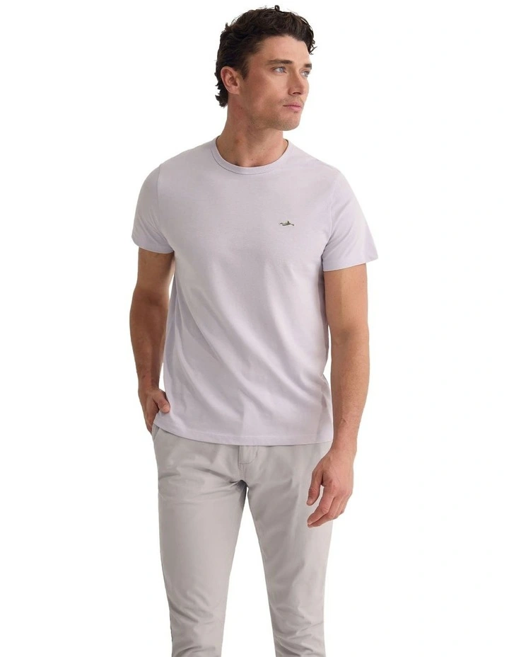 Ben Organic Crew Neck T Shirt in Lilac image 5