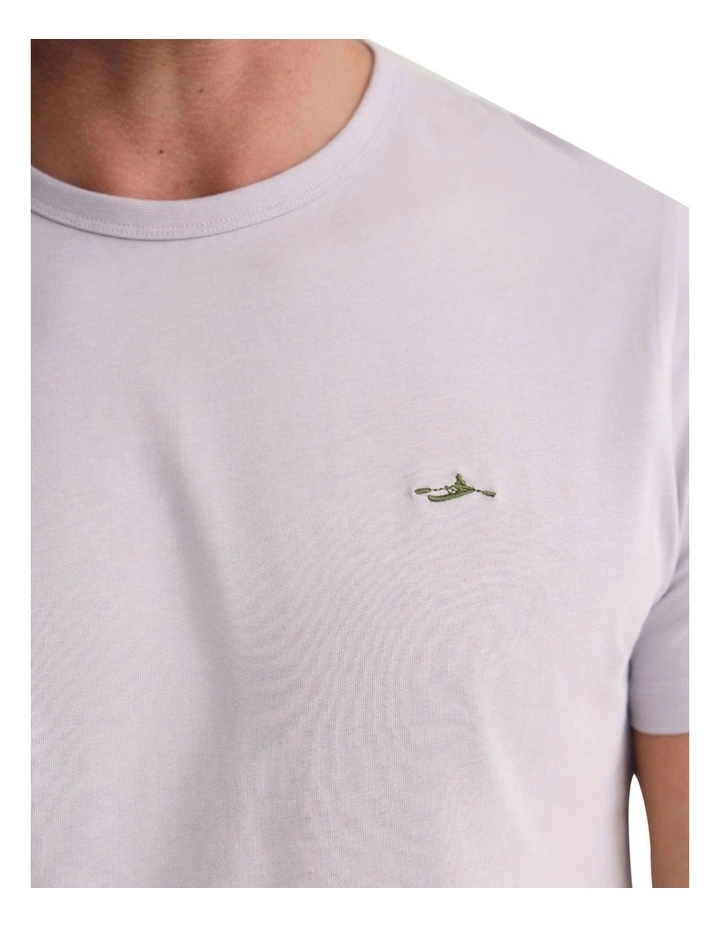 Ben Organic Crew Neck T Shirt in Lilac image 6