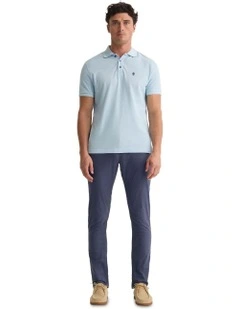 Dustin Organic Cotton 'O'Emb Polo Shirt in Sky