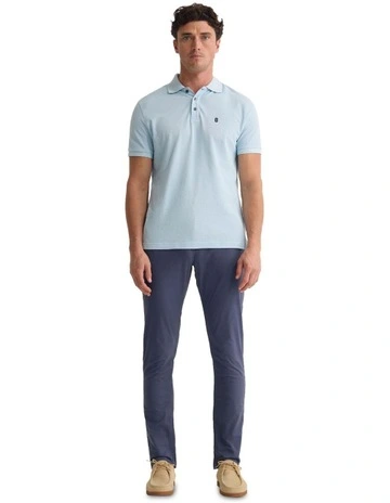 Dustin Organic Cotton 'O'Emb Polo Shirt in Sky