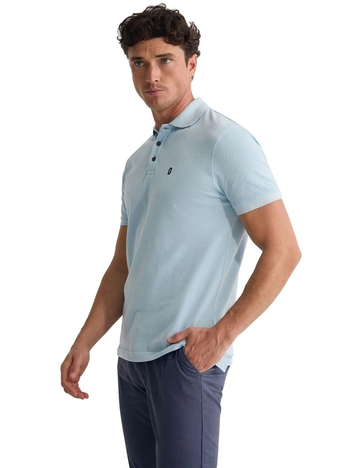 Dustin Organic Cotton 'O'Emb Polo Shirt in Sky image 3