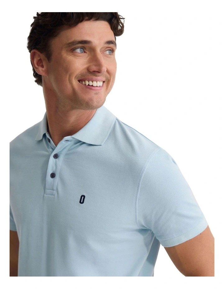 Dustin Organic Cotton 'O'Emb Polo Shirt in Sky image 4